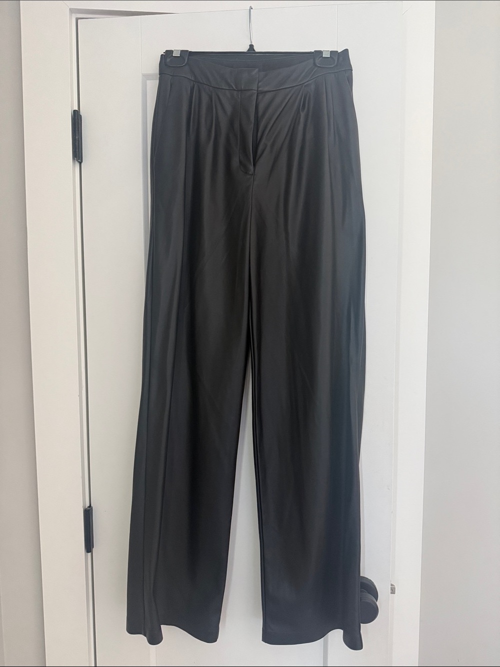 Express Black Faux Leather Wide Leg Pants